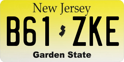 NJ license plate B61ZKE