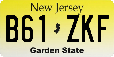 NJ license plate B61ZKF