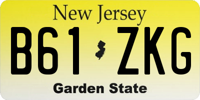 NJ license plate B61ZKG