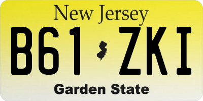 NJ license plate B61ZKI