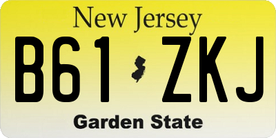 NJ license plate B61ZKJ