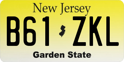 NJ license plate B61ZKL