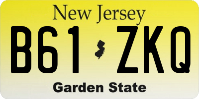 NJ license plate B61ZKQ