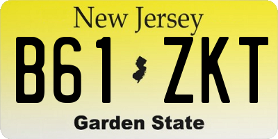 NJ license plate B61ZKT