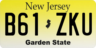 NJ license plate B61ZKU