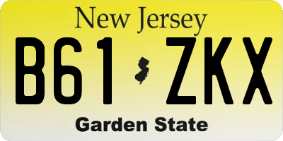 NJ license plate B61ZKX