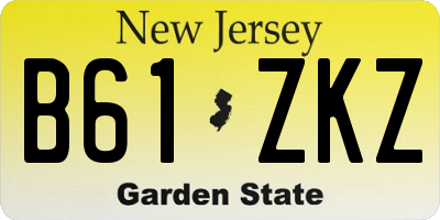 NJ license plate B61ZKZ