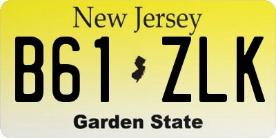 NJ license plate B61ZLK