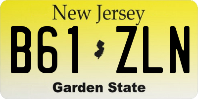 NJ license plate B61ZLN
