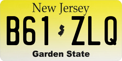 NJ license plate B61ZLQ
