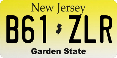 NJ license plate B61ZLR