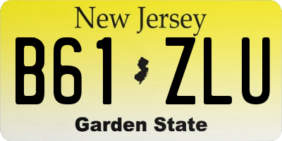 NJ license plate B61ZLU