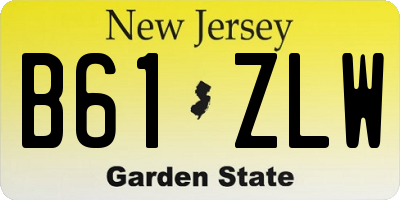 NJ license plate B61ZLW