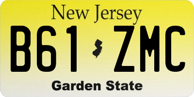 NJ license plate B61ZMC
