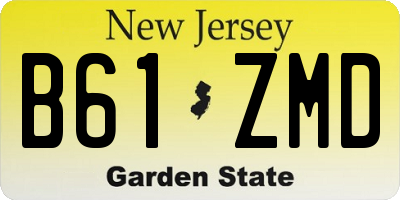 NJ license plate B61ZMD