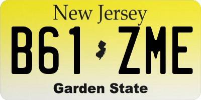 NJ license plate B61ZME
