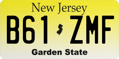 NJ license plate B61ZMF