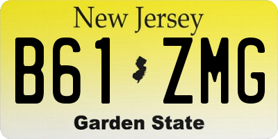 NJ license plate B61ZMG