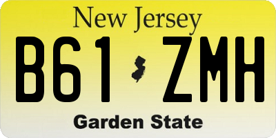NJ license plate B61ZMH