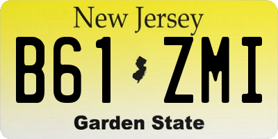 NJ license plate B61ZMI