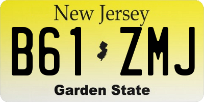 NJ license plate B61ZMJ