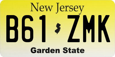 NJ license plate B61ZMK