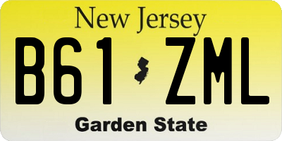 NJ license plate B61ZML