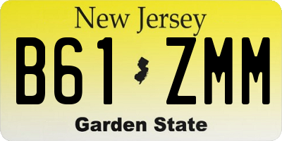 NJ license plate B61ZMM