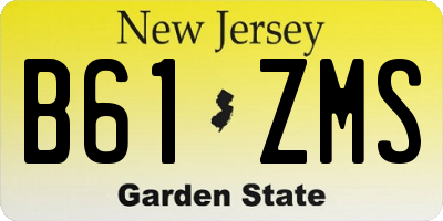 NJ license plate B61ZMS