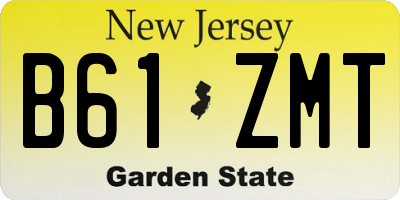 NJ license plate B61ZMT