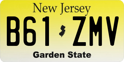 NJ license plate B61ZMV