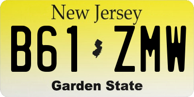 NJ license plate B61ZMW