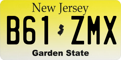 NJ license plate B61ZMX
