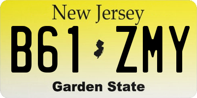 NJ license plate B61ZMY