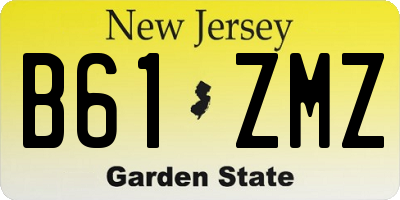 NJ license plate B61ZMZ