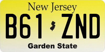 NJ license plate B61ZND