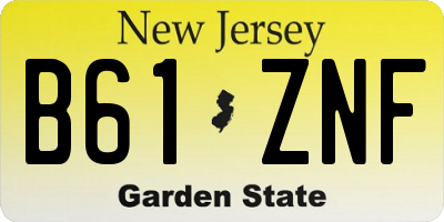 NJ license plate B61ZNF