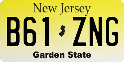 NJ license plate B61ZNG