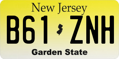 NJ license plate B61ZNH