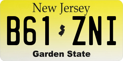 NJ license plate B61ZNI