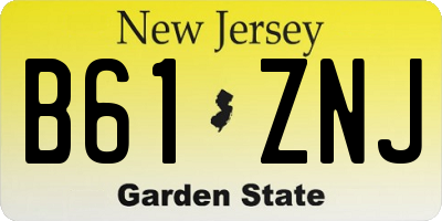 NJ license plate B61ZNJ