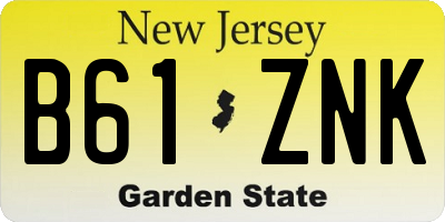 NJ license plate B61ZNK