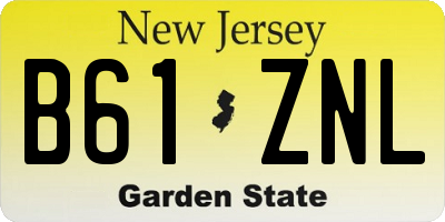 NJ license plate B61ZNL