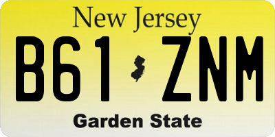 NJ license plate B61ZNM