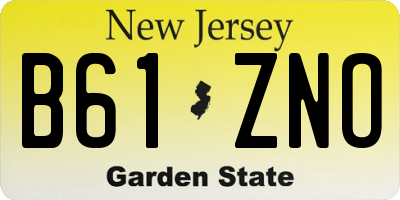 NJ license plate B61ZNO