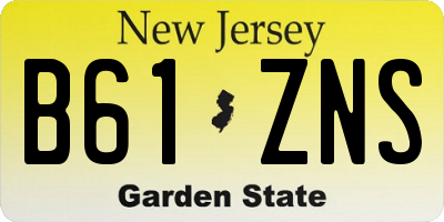 NJ license plate B61ZNS