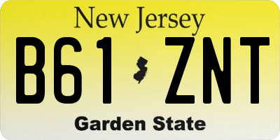 NJ license plate B61ZNT