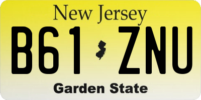 NJ license plate B61ZNU