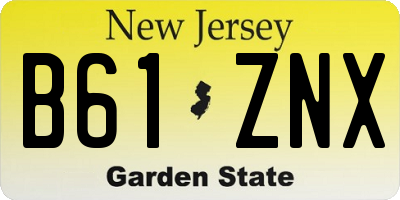 NJ license plate B61ZNX