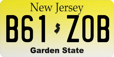 NJ license plate B61ZOB